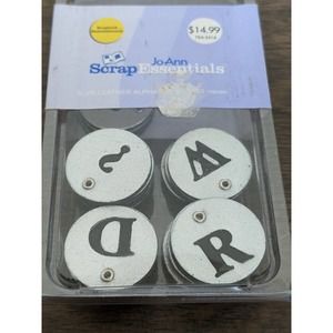 Jo-ann Joann silver leather alphabet charm scrapbook accessories diy findings